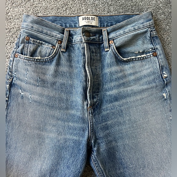 Agolde Riley High Rise Straight Crop in Renewal - Picture 6 of 7